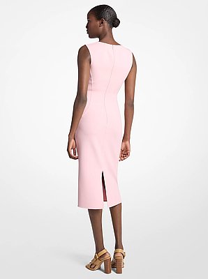 Double Faced Stretch Wool Sheath Dress