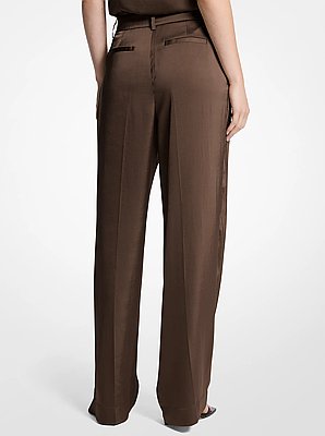 Broek Drapey van satijn met wijde pijpen