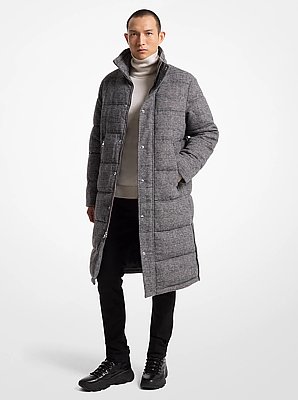 Prince Of Wales Quilted Puffer Coat