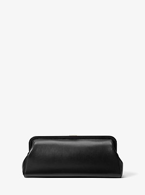 Angelica Large Leather Frame Clutch