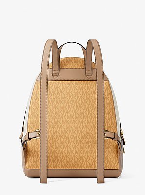 Rhea Medium Color-Block Signature Logo Backpack
