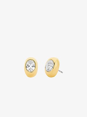 Aretes tipo bot&oacute;n piedra ovalados