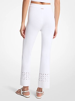 Laser Cut Stretch Knit Pants