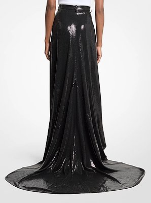 Pantal&oacute;n de &oacute;pera de crep&eacute; con lentejuelas