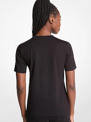 Studded Logo Charm Organic Cotton Jersey T-Shirt