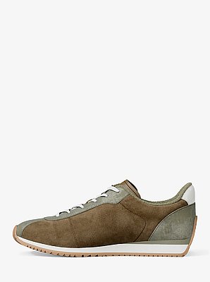 Rhodes Color-Block Suede Trainer