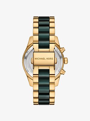 Lexington Pav&eacute; Gold-Tone and Ceramic Watch