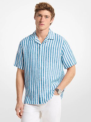 Striped Linen Camp Shirt