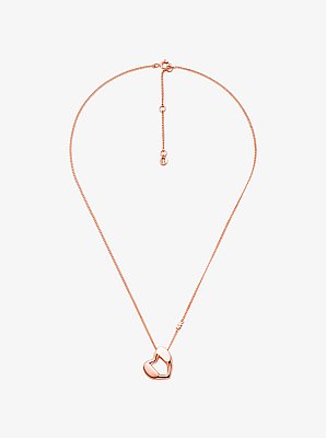 Precious Metal-Plated Sterling Silver Heart Pendant Necklace