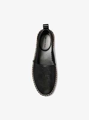 Elias Logo Embossed Leather Espadrille