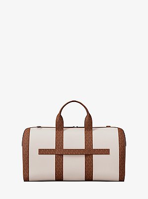 Cooper Pebbled Leather and Signature Logo Duffel Bag
