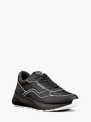 Basket Trevor en cuir et maille