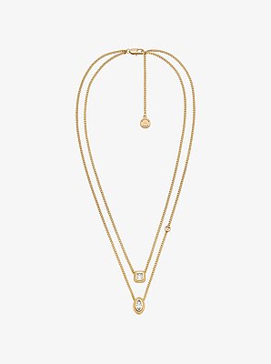 Collar doble de circonia c&uacute;bica