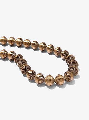 Metallic Leather Beads Necklace in BRASS | Michael Kors image number 1