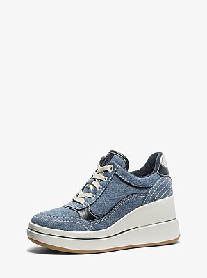 Sneaker Emmy in denim con zeppa