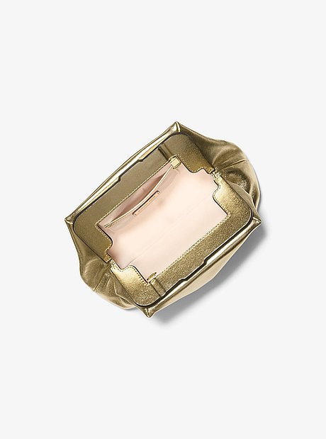Goldie Small Metallic Leather Convertible Clutch