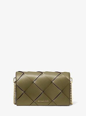 Borsa a tracolla Jet Set media in pelle intrecciata