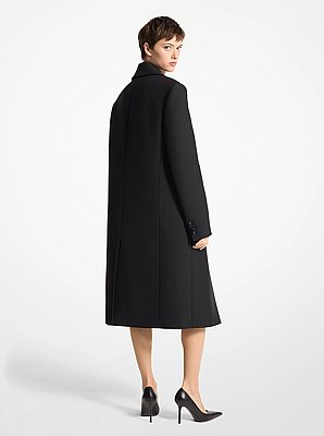 Wool Gabardine and Satin Tuxedo Chesterfield Coat