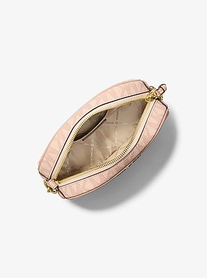 Ovale Umh&auml;ngetasche Jet Set Small mit Signature-Logomuster