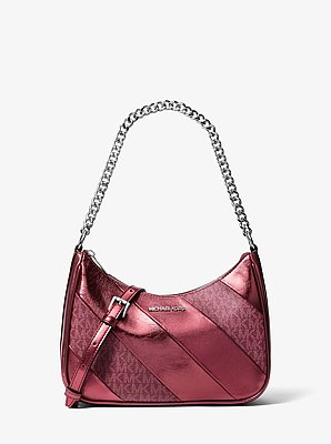 Bolso pochette Jet Set Travel metalizado convertible con logotipo exclusivo