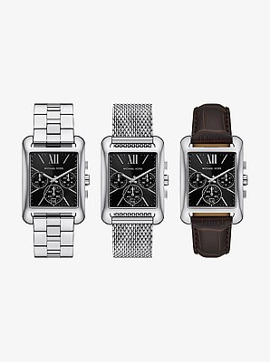 Monroe Silver-Tone Watch Strap Set