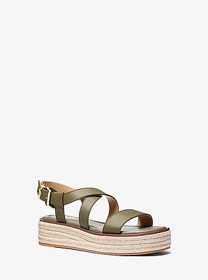 Sandalo stile espadrilla Lynne in pelle con plateau