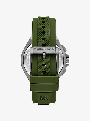 Oversized Lennox Gunmetal-Tone and Silicone Watch