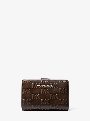 Jet Set Travel Medium Logo Embossed Burnished Wallet