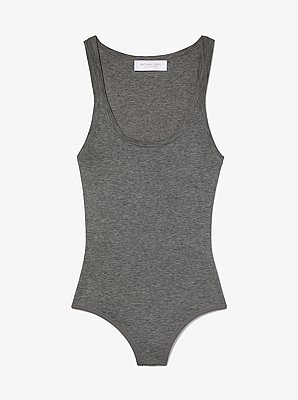 Body de viscosa el&aacute;stica acanalada tipo top sin mangas