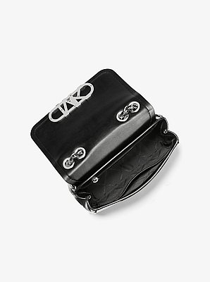 Parker Medium Crinkled Patent Leather Shoulder Bag