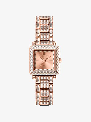 Petite Gwynn Pav&eacute; Rose Gold-Tone Watch