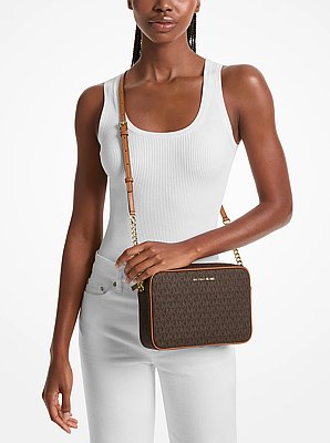 Borsa a tracolla Jet Set grande con logo