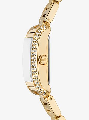 Mini Emery Pav&eacute; Gold-Tone Watch