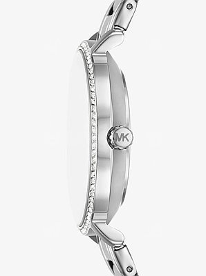 Set regalo orologio Pyper mini e gioielli tonalit&agrave; argento con pav&eacute;