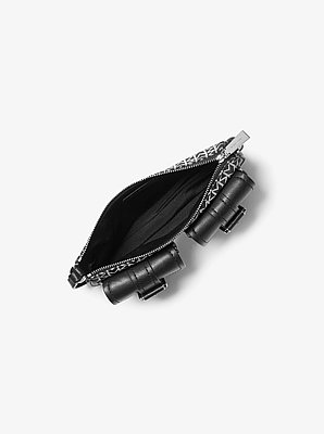 Pochette Zoe piccola con logo jacquard MK2000