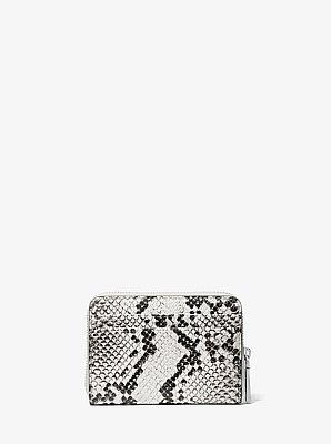 Jet Set Small Snake Embossed Leather Wallet