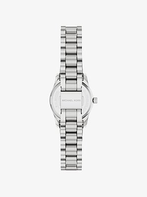 Petite Lexington Pav&eacute; Silver-Tone Watch