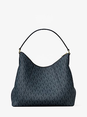 Wandelbare Schultertasche Sienna Large mit Signature-Logomuster