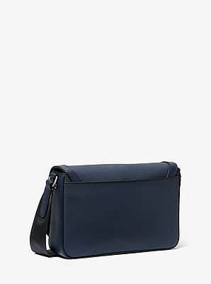 Umh&auml;ngetasche Edison Mini aus quer genarbtem Leder mit T&auml;schchen