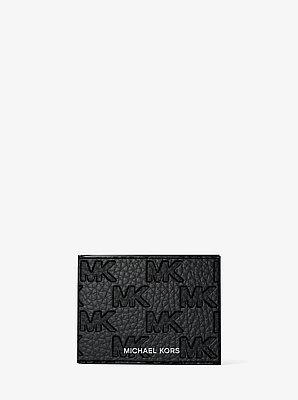 Hudson Logo Embossed Leather Billfold Wallet and Passcase