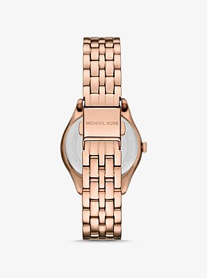 Mini Harlowe Pav&eacute; Rose Gold-Tone Watch