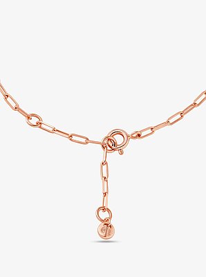 Precious Metal-Plated Sterling Silver Pav&eacute; Empire Logo Chain Link Bracelet