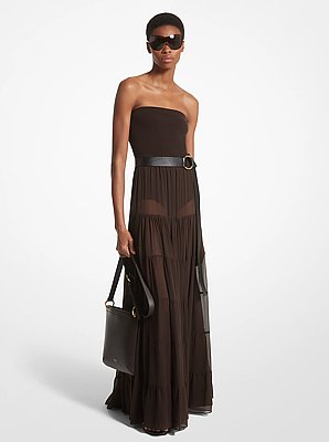 Michael Kors Collection Silk Chiffon Skirt