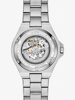Oversized Lennox Pav&eacute; Silver-Tone Watch
