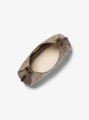 Nolita Small MK2000 Logo Jacquard Hobo Shoulder Bag