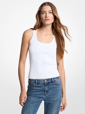 Ribbed Scoop Neck Tank Top