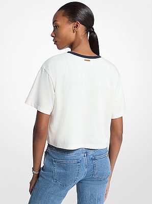 T-shirt van katoen met applicatie