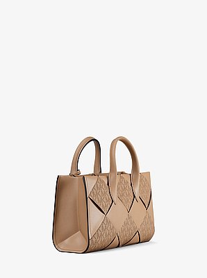 Borsa a mano Mirella piccola con stampa logo
