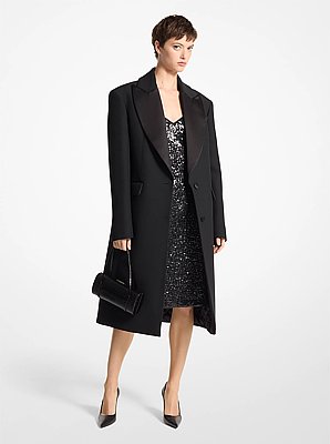 Wool Gabardine and Satin Tuxedo Chesterfield Coat