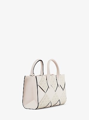 Gewebte Henkeltasche Mirella Small mit Signature-Logomuster
